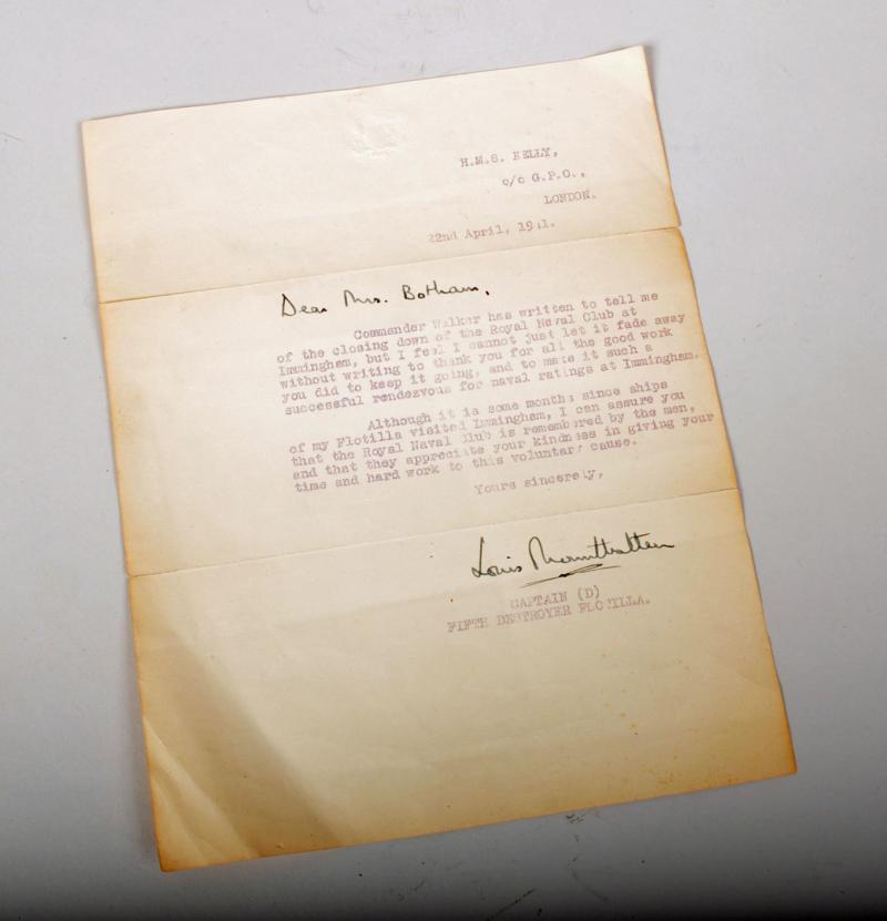 BRITISH WWII LORD LOUIS MOUNTBATTEN SIGNATURE.