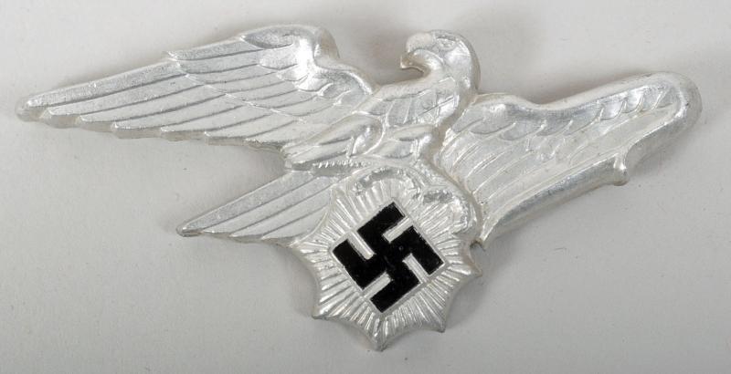 GERMAN WWII RLB ALUMINIUM CAP EAGLE.