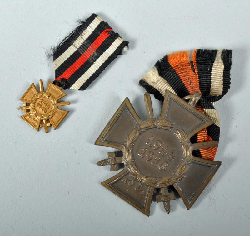 GERMAN WWII 1914-18 WAR HONOUR CROSS & MINIATURE.