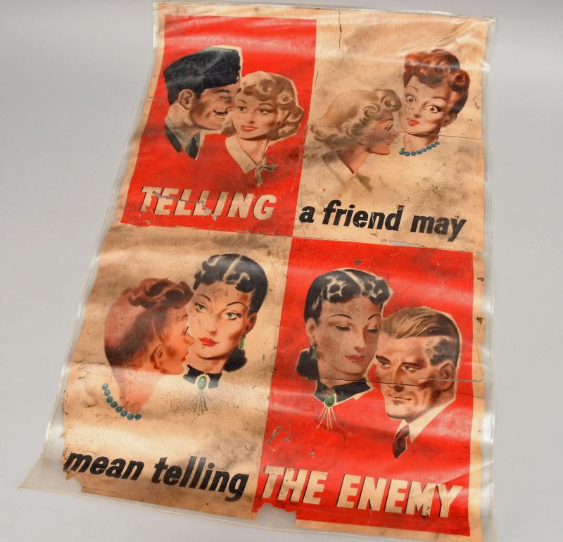 BRITISH WWII - TELLING A FRIEND MAY MEAN TELLING THE ENEMY - POSTER.