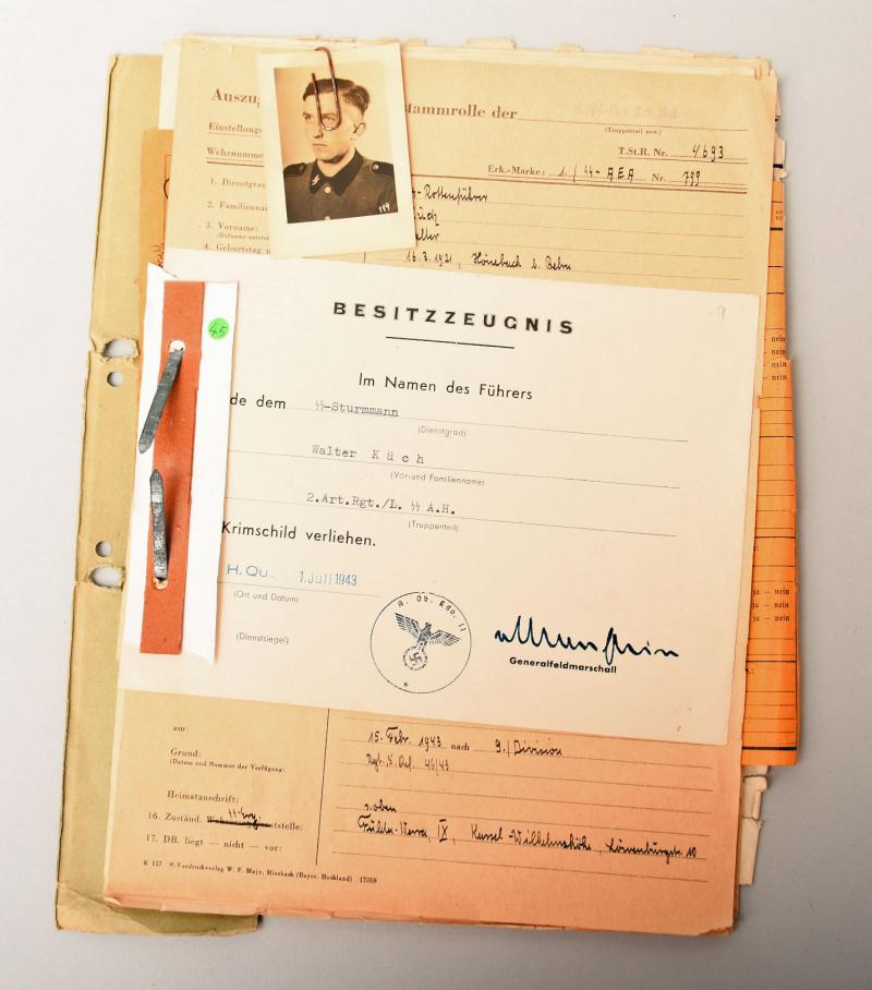 GERMAN WWII LEIBSTANDARTE ADOLF HITLER COMPLETE FILE.