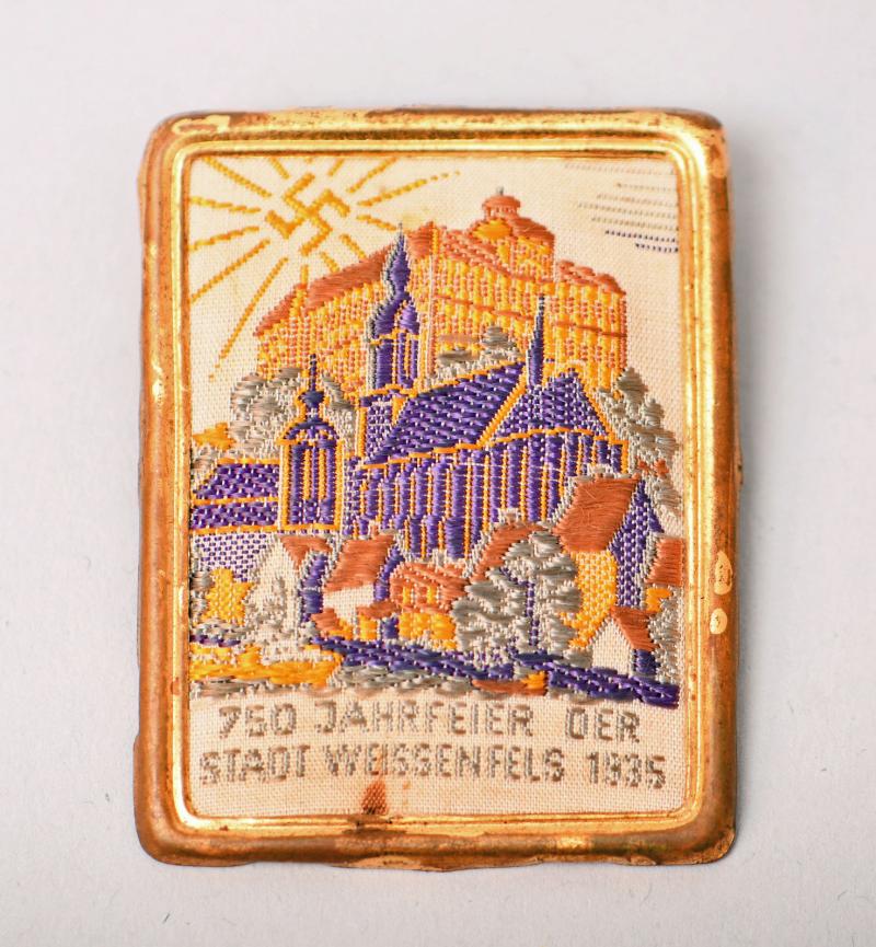 GERMAN WWII STADT WESSENFELS 1935 EMBROIDERED TINNY.