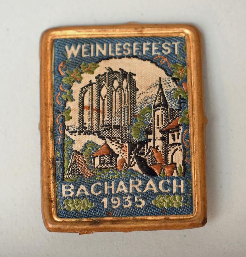 GERMAN WWII WINE FEST 1935 FULLY EMBROIDERED TINNY.