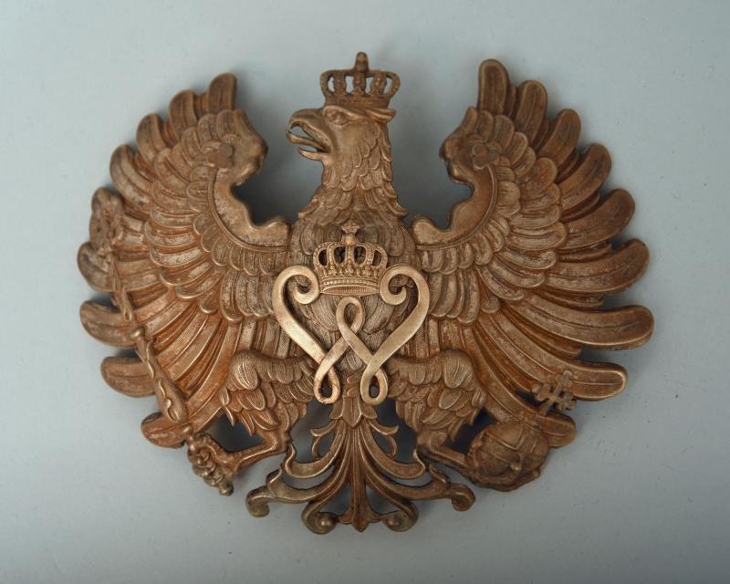 GERMAN WWI PRUSSIAN CUSTOMS SERVICE OFFICERS PICKELHAUBE PLATE.