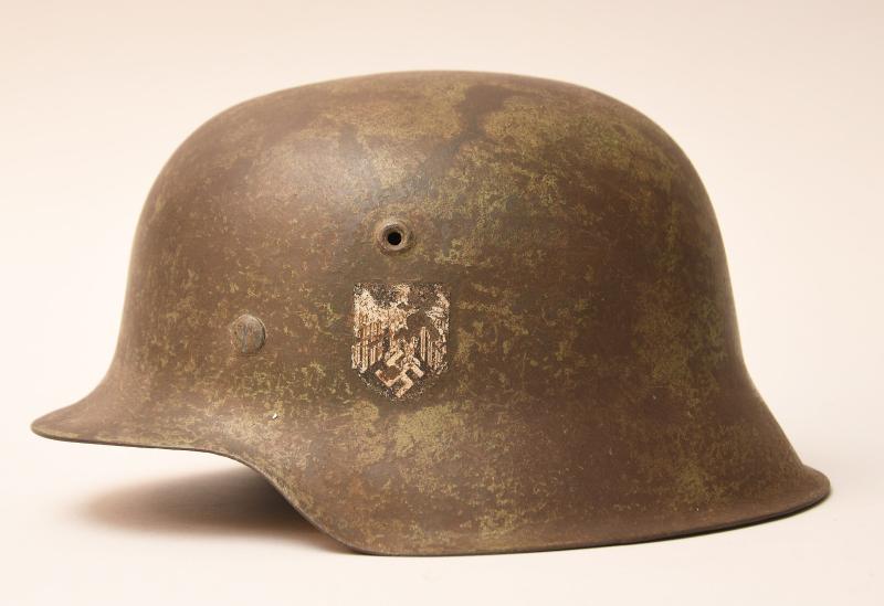 GERMAN WWII CAMOUFLAGE M42 HELMET.