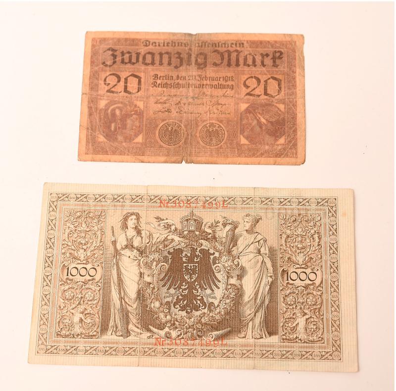 GERMAN WWI BANKNOTES.