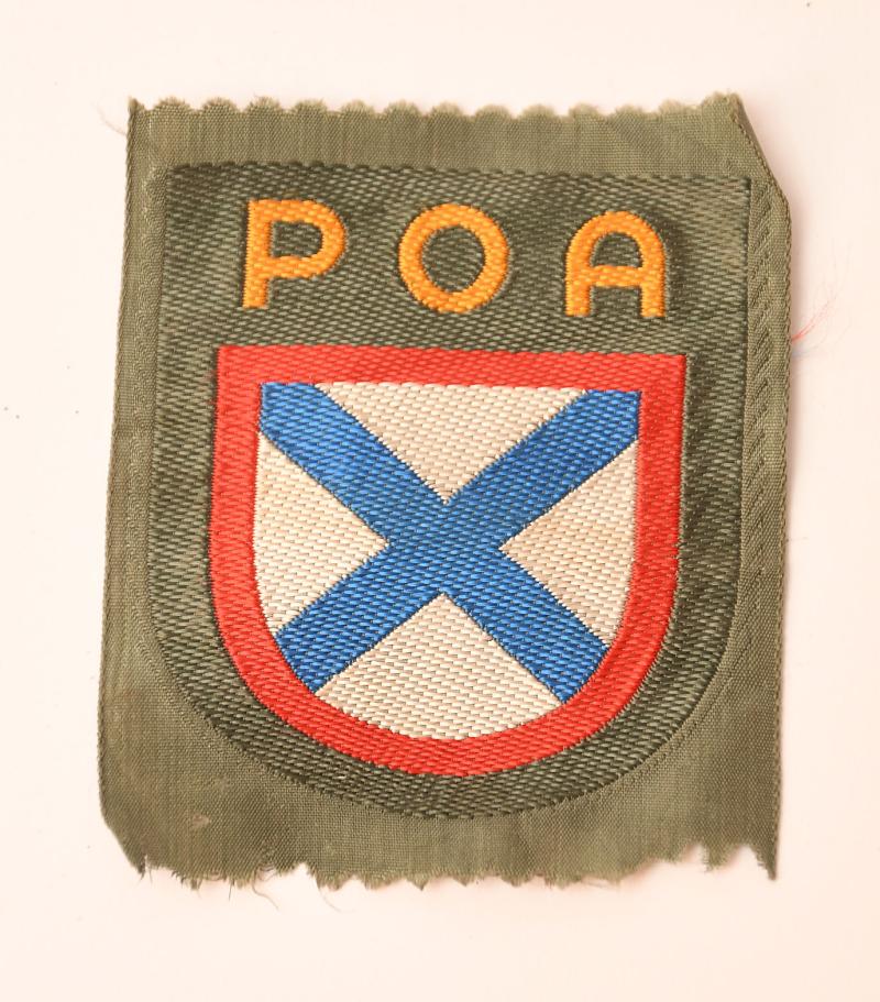 GERMAN WWII RUSSIAN ARMY OF LIBERATION BEVO WOVEN ARM PATCH.