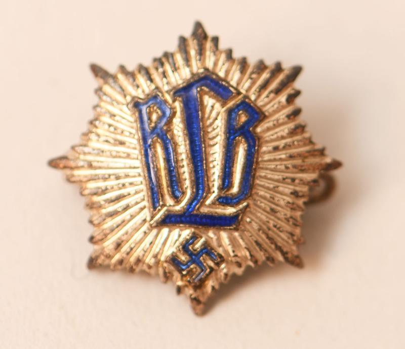 GERMAN WWII RLB LAPEL BADGE .