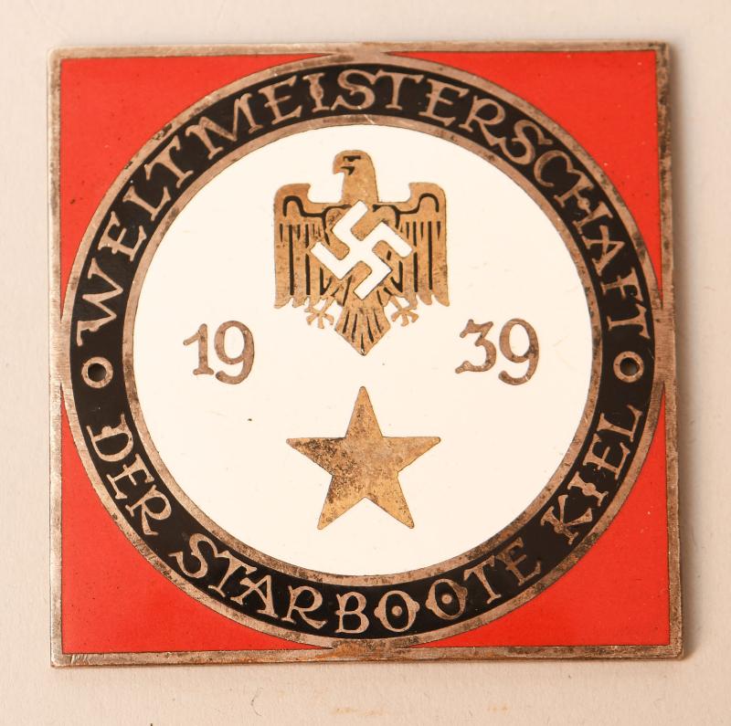 GERMAN WWII KIEL WORLD CHAMPIONSHIPS 1939 PLAQUE.