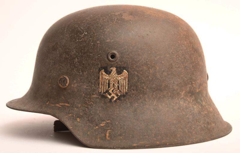 GERMAN WWII ARMY M 42 COMBAT HELMET.