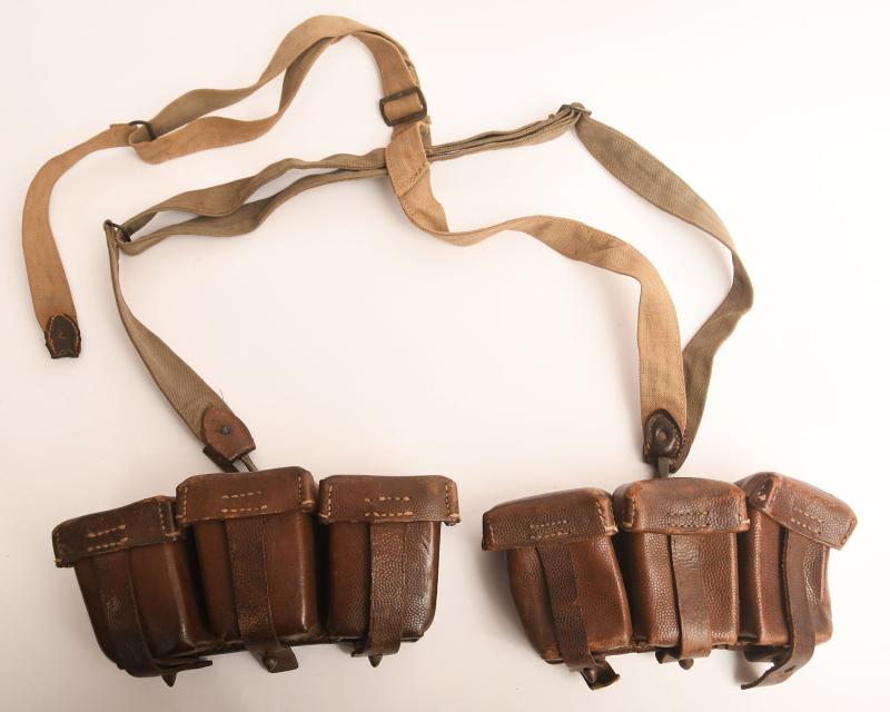 GERMAN WWI GEW 98 POUCHES AND STRAP.
