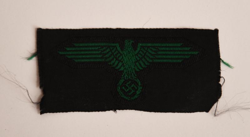 GERMAN WWII WAFFEN SS GREEN BEVO FIELD CAP EAGLE.