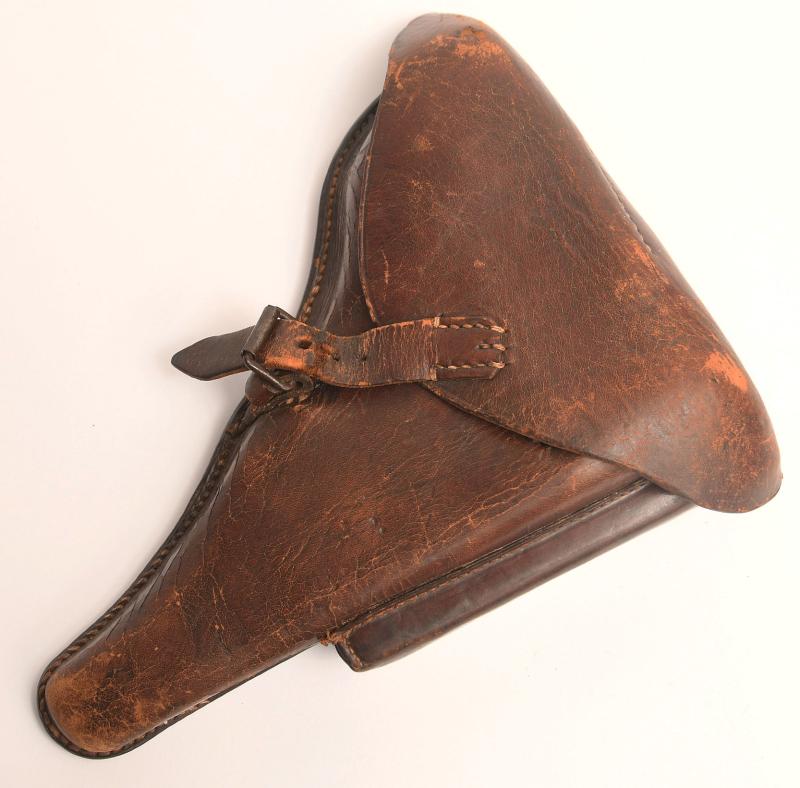 GERMAN WWII BROWN LEATHER LUGER HOLSTER.