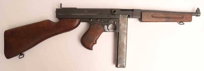 US WWII THOMPSON M1 SUBMACHINE GUN, DE-ACTIVATED.