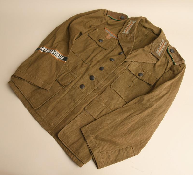 GERMAN WWII TROPICAL SECOND PATTERN ARMY COMBAT TUNIC.