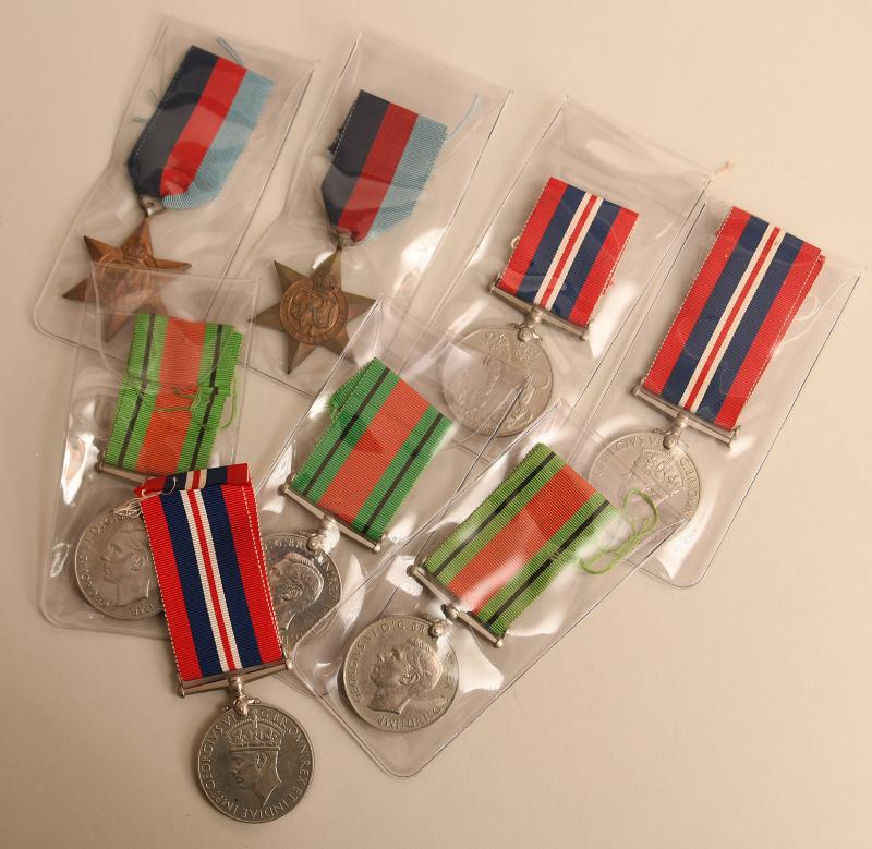BRITISH WW II WAR AND DEFENCE MEDAL GROUPING.