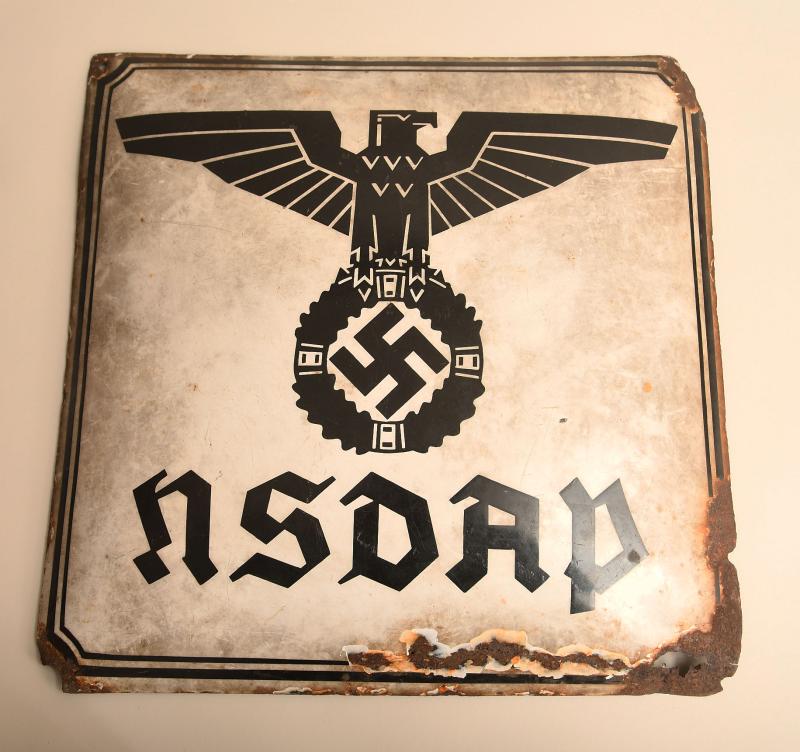 GERMAN WWII NSADAP POLITICAL BUILDING SIGN.