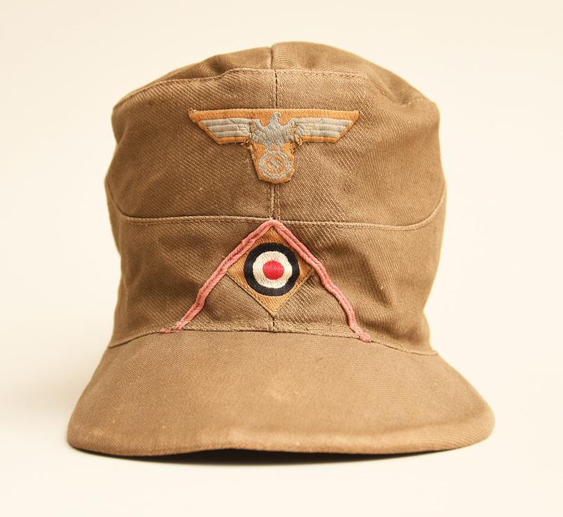 GERMAN WWII AFRIKA KORPS FIRST MODEL PANZER CAP.GERMAN WWII AFRIKA KORPS 1st PATTERN PANZER CAP.