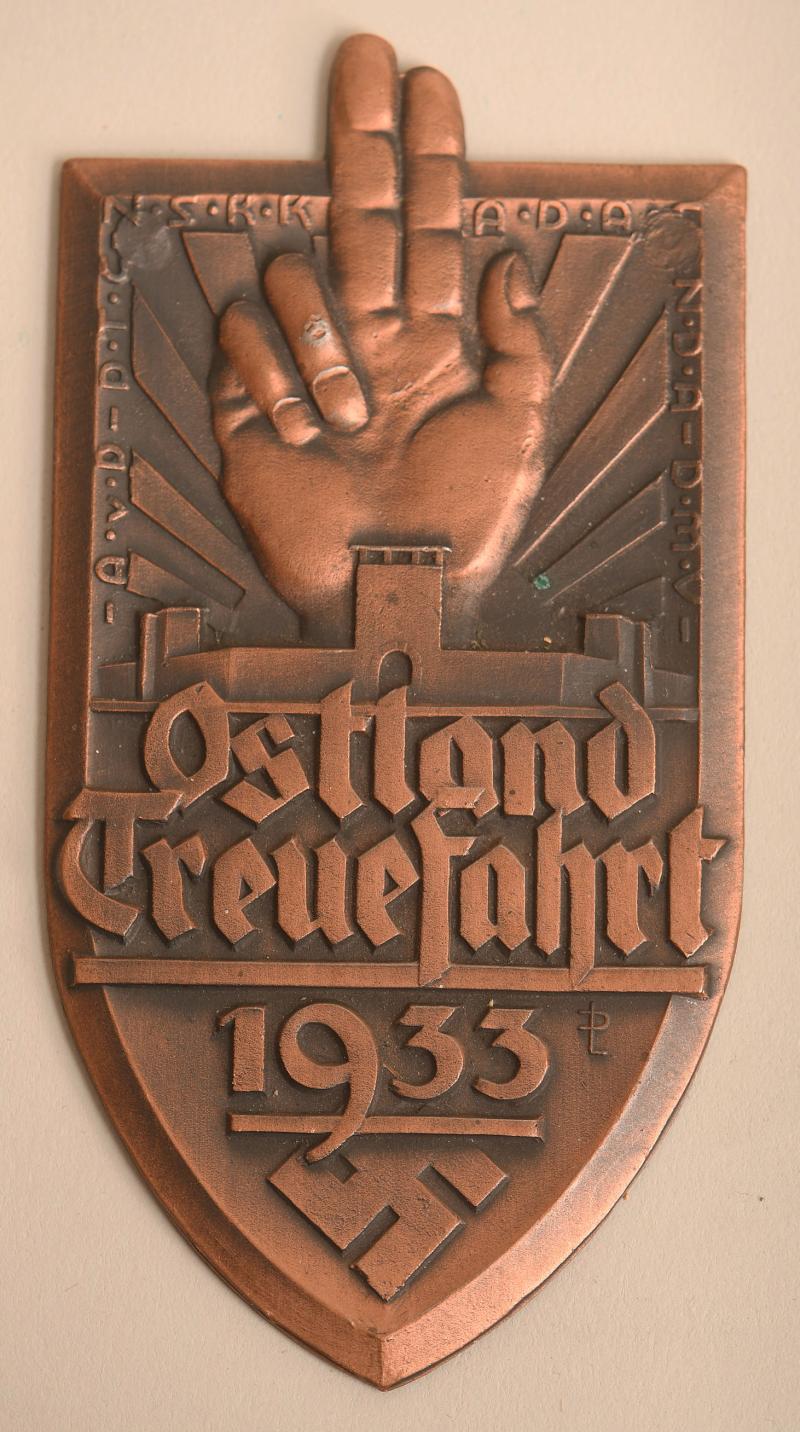 GERMAN WWII NSKK DDAC OSTLAND MEETING PLAQUE.