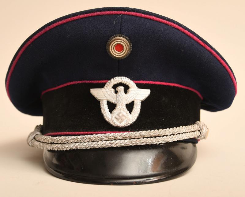 GERMAN WWII FIRE OFFICIALS VISOR CAP.