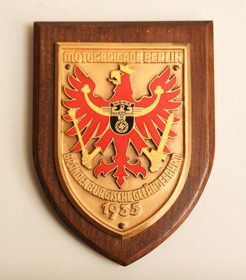 GERMAN WWII MOTOR BRIGADE BERLIN NSKK PLAQUETTE.