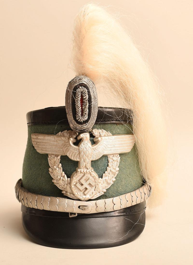 GERMAN WWII POLICE SCHUTZPOLIZEI OFFICERS SHAKO.