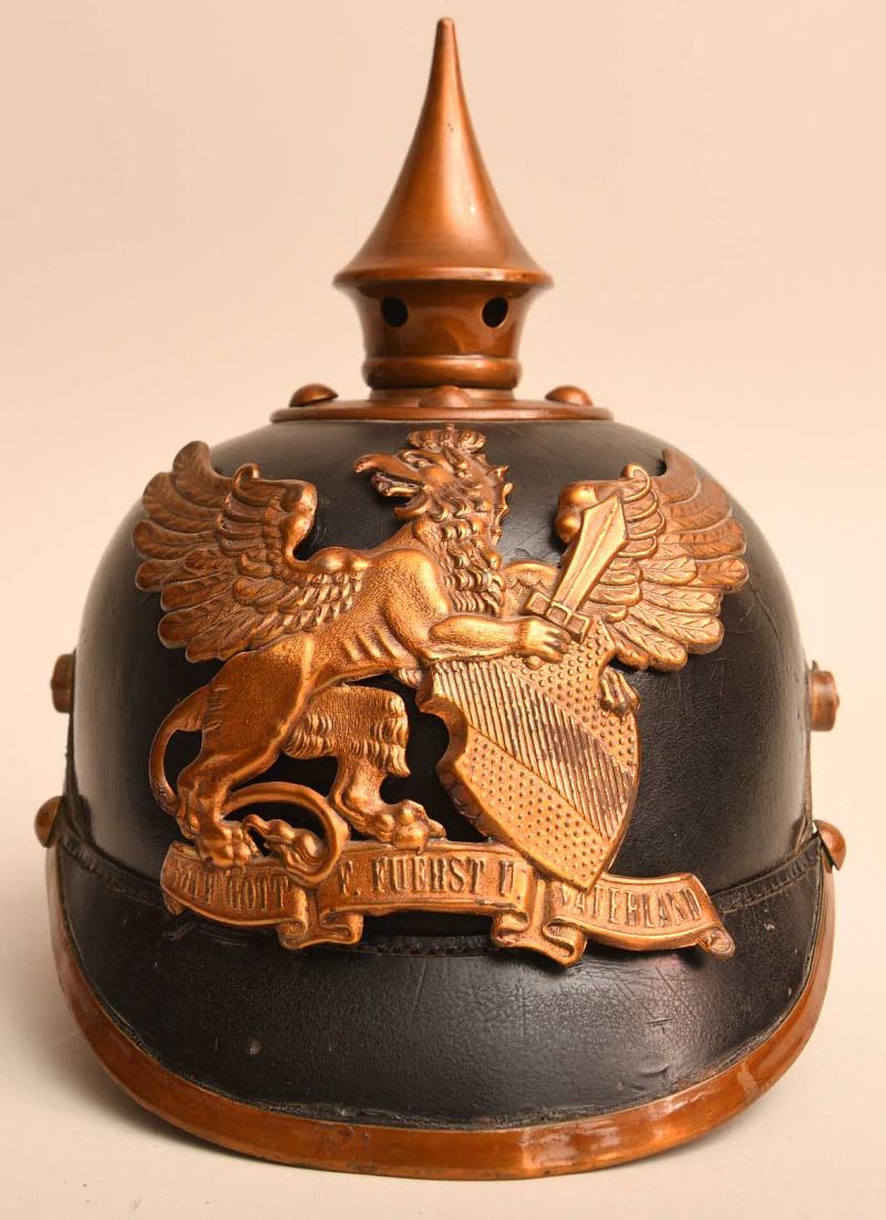 GERMAN WWI BADEN ENLISTED MAN’S PICKELHAUBE.