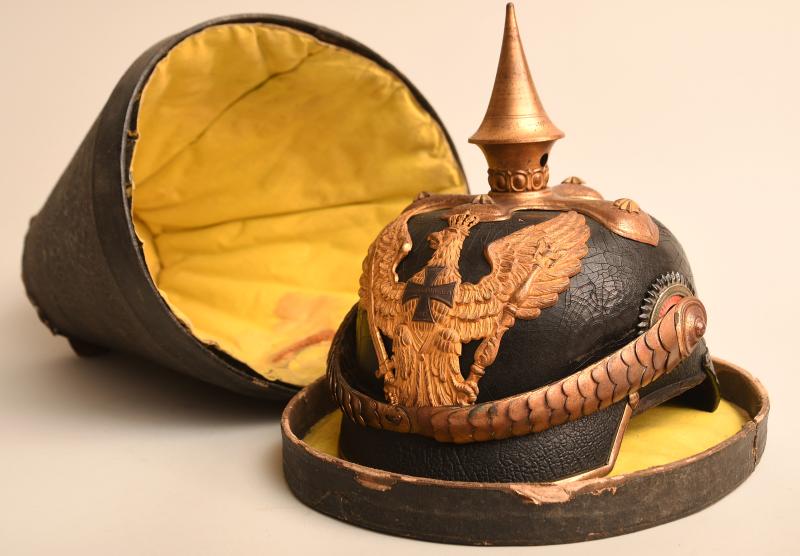 GERMAN WWI PRUSSIAN DRAGOON RESERVE OFFICERS PICKELHAUBE.