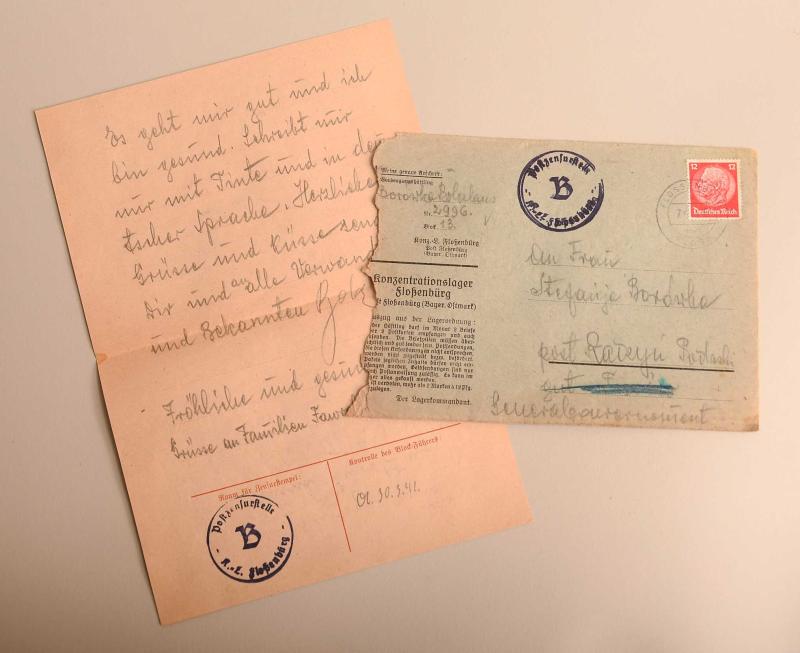 GERMAN WWII  CONCENTRATION CAMP LETTER AND ENVELOPE.