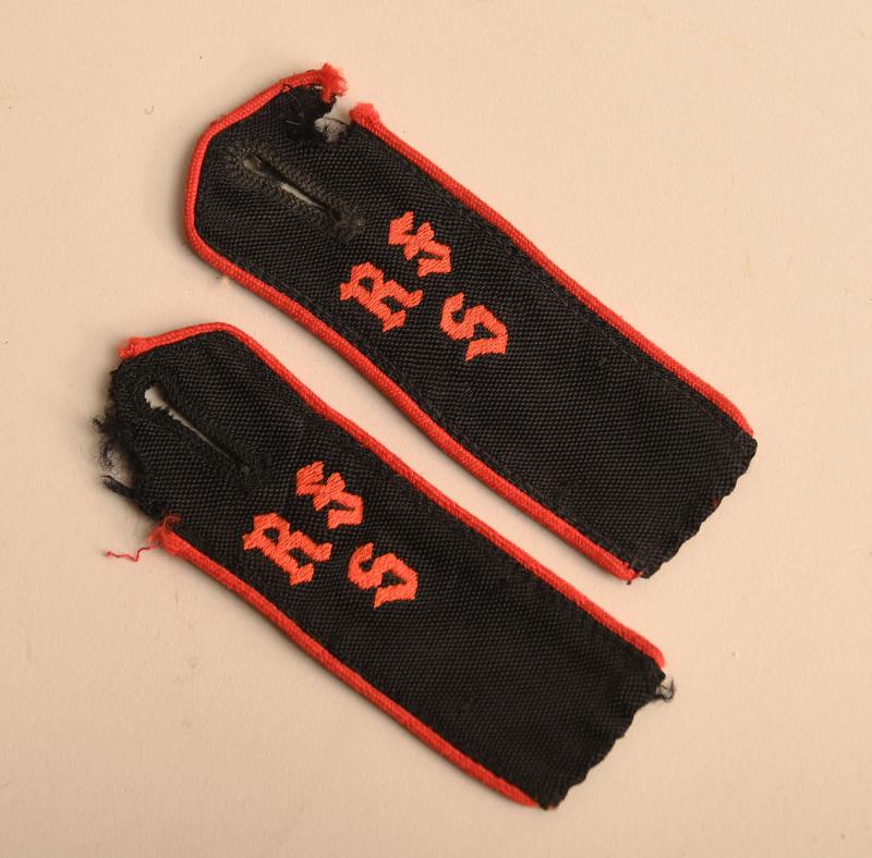 GERMAN WWII HITLER REICH FINANCE SCHOOL RFS SHOULDER STRAPS.