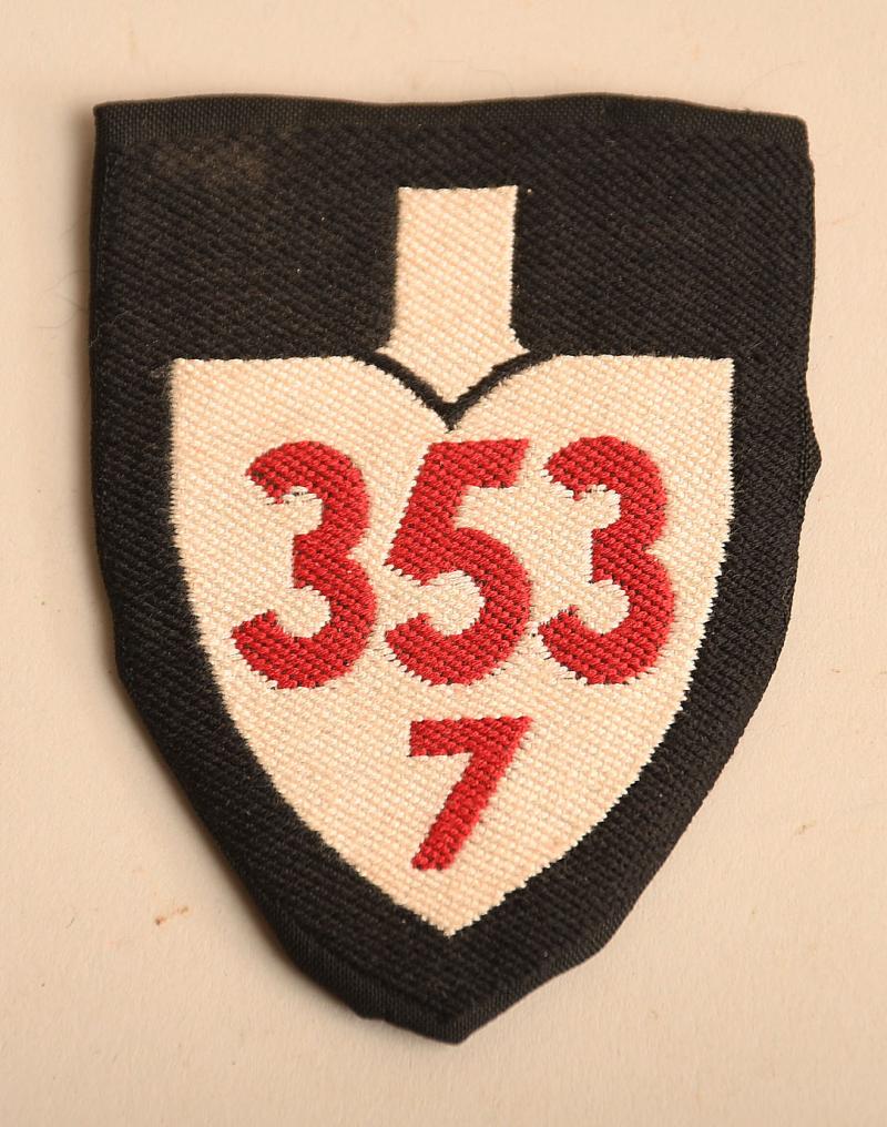 GERMAN WWII AREA 353/7 RAD ARM PATCH.