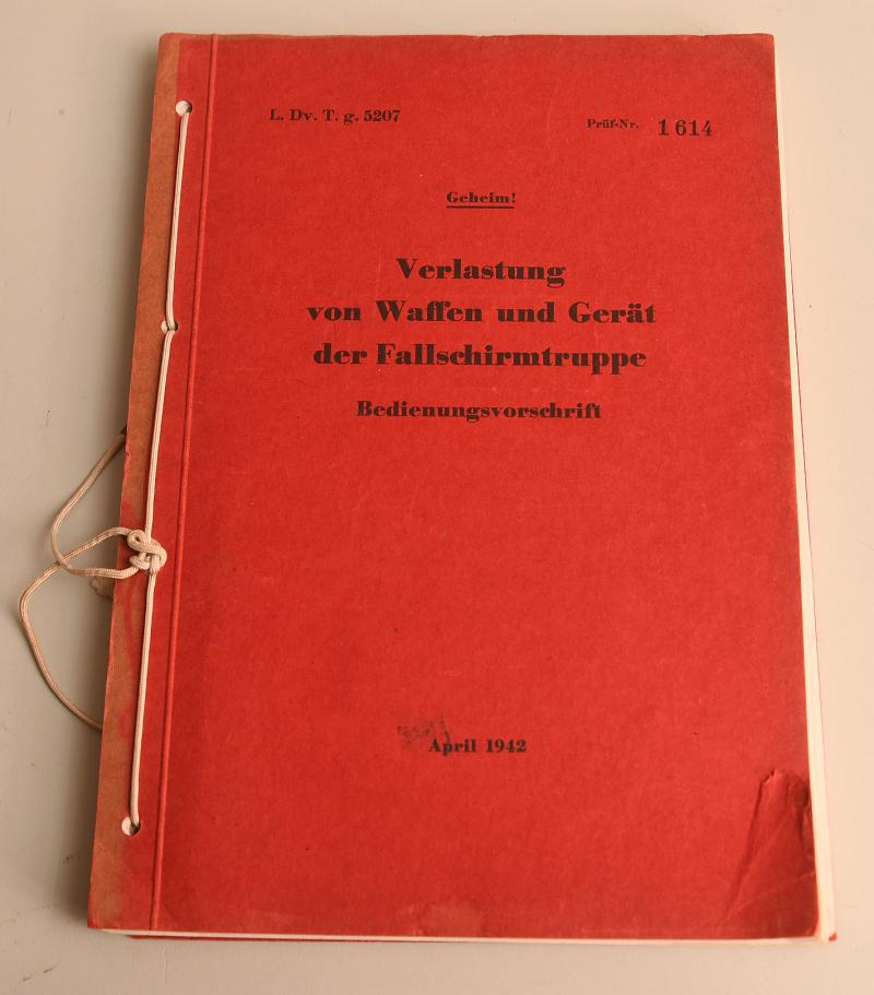 GERMAN WWII PARATROOPER CANISTER PACKING MANUAL.