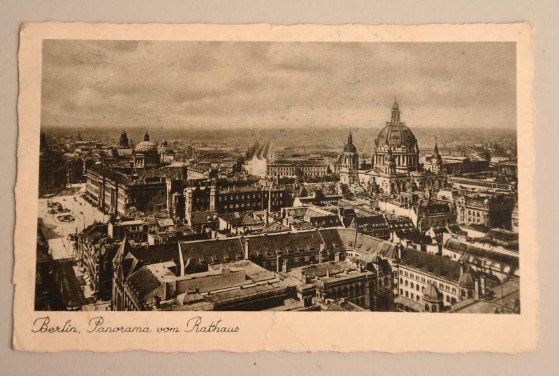 GERMAN WWII BERLIN TOWN HALL AERIAL POSTCARD.