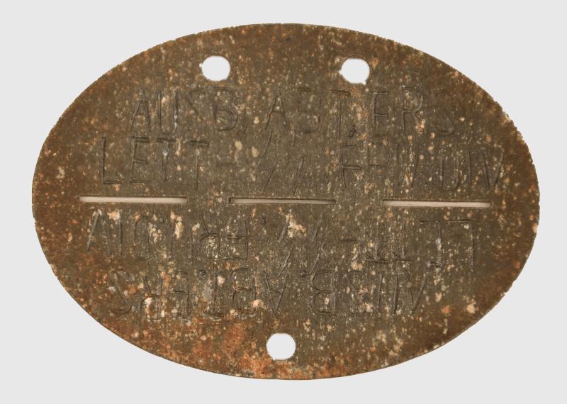 GERMAN WWII LATVIAN SS IDENTITY DISC.