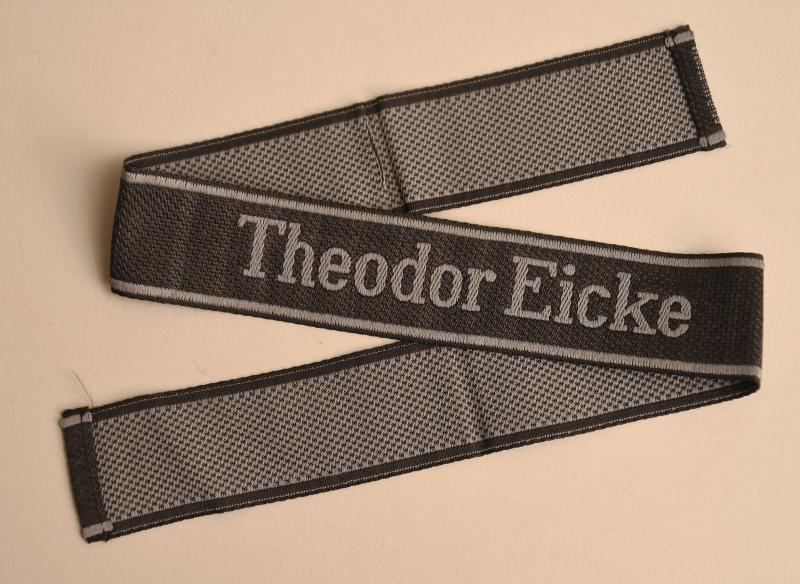 GERMAN WWII SS THEODOR EICKE SS ENLISTED MANS CUFF TITLE.