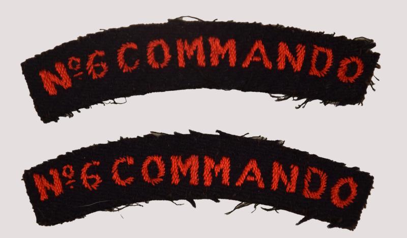 BRITISH WWII NO.6 COMMANDO MATCHED PAIR OF SHOULDER TITLES.