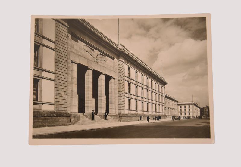 GERMAN WWII SIDE ENTRANCE OF THE BERLIN REICH CHANCELLORY POSTCARD.