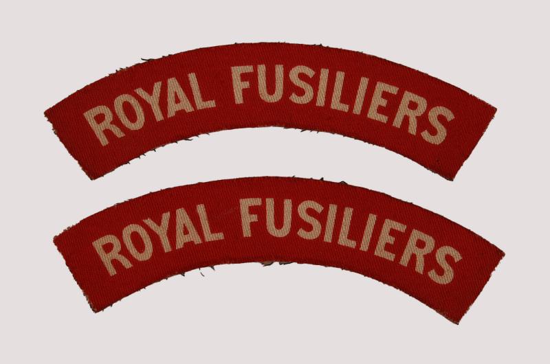 BRITISH WWII ROYAL FUSILIERS PRINTED SHOULDER TITLES.