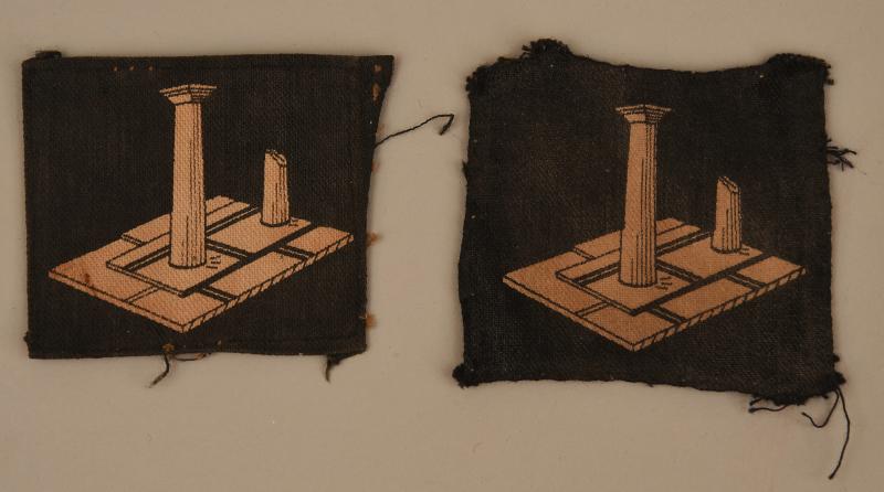 BRITISH WWII CYRENAICA DISTRICT PRINTED COLLAR PATCHES.