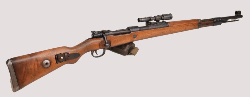 GERMAN WWII K98 SNIPER RIFLE WITH SIGHT AND BOX.