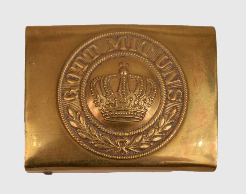 GERMAN WWI PRUSSIAN ENLISTED MAN’S TWO-PIECE BRASS BELT BUCKLE.