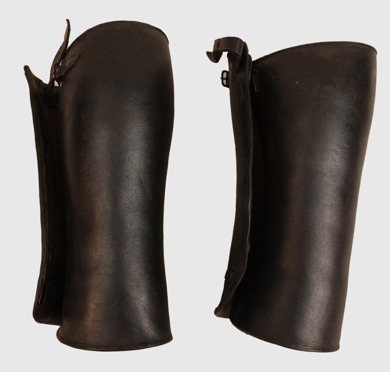 FRENCH WWI OFFICERS GAITERS IN BLACK.