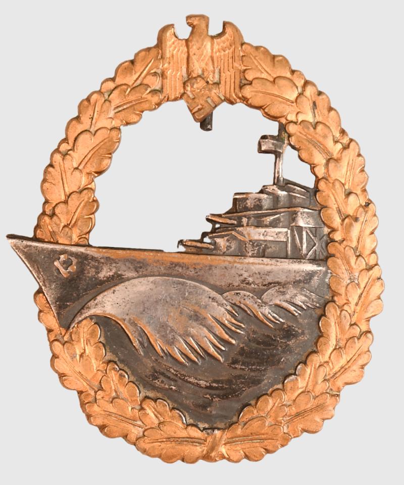 GERMAN WWII DESTROYER BADGE BY SCHWERIN.