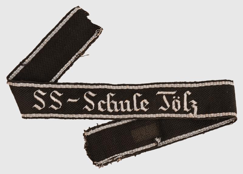 GERMAN WWII WAFFEN SS OFFICERS SCHOOL BAD TOLZ CUFF TITLE.