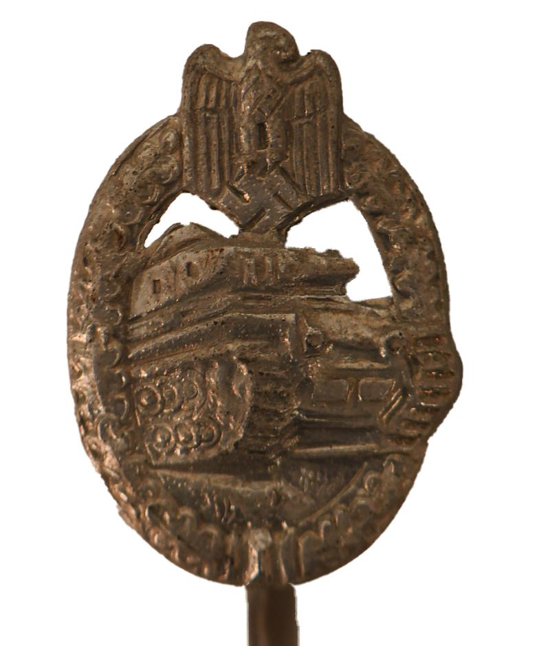 GERMAN WWII MINIATURE PANZER ASSAULT BADGE.