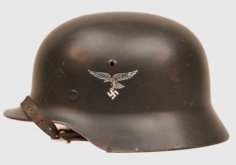 GERMAN WWII DOUBLE DECAL LUFTWAFFE M35 COMBAT HELMET.