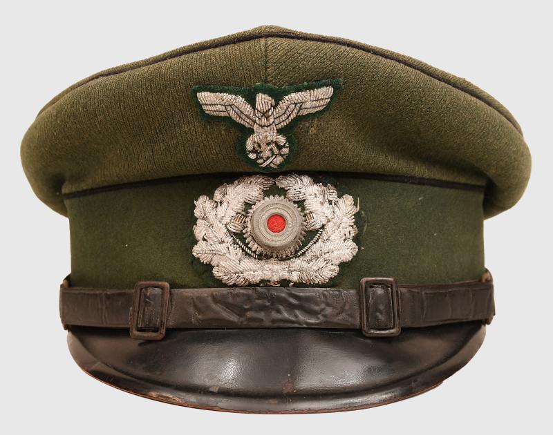 GERMAN WWII ARMY PIONEER SENIOR NCO VISOR CAP.