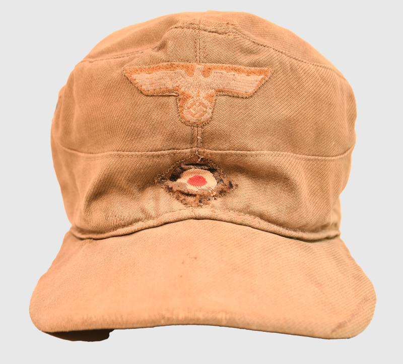 GERMAN WWII 1ST PATTERN TROPICAL FIELD CAP.