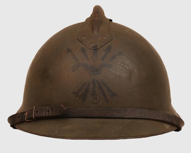 ITALIAN WWI ADRIAN HELMET REUSED IN THE SPANISH CIVIL WAR.