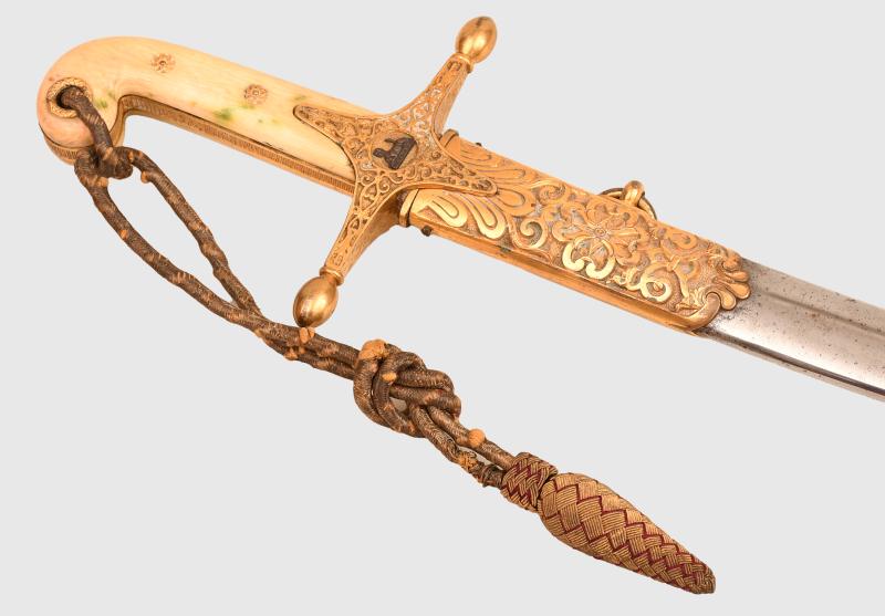 BRITISH 11TH HUSSARS OFFICERS SWORD.